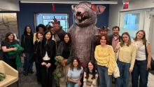 Students with Scabby the Rat