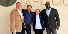 From left: Zeph Capo, president of the Texas AFT; Todd Wolfson, the president of the American Association of University Professors; Randi Weingarten, president of the AFT; and Dr. Leonard Bright, a professor at Texas A&M University, unveiled a new policy platform ahead of the 2026 midterms to counter the federal government's attack on higher education. Credit: AAUP